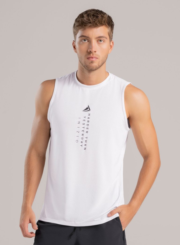 camisilla deportiva hombre dry fit blanca