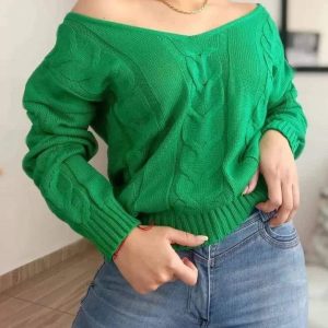 blusa de hilo cuello bandeja verde